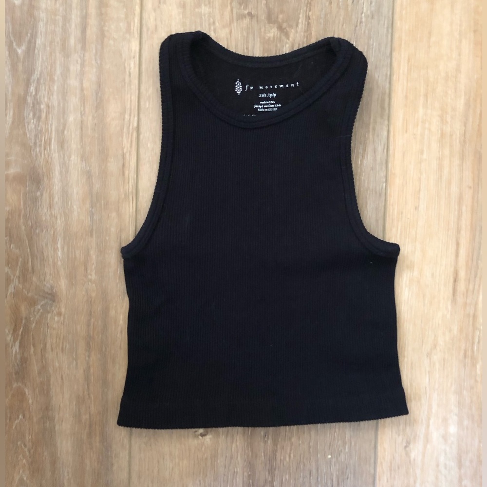 FP Movement by Free People Black Ribbed Tank Top